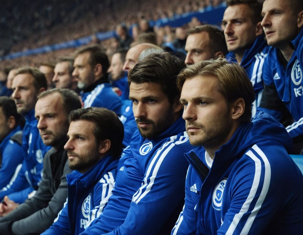 Schalkes Ersatzspieler sitzen auf der Bank bereit - Aufstellungen: Teilnehmer des Spiels Schalke gegen Hannover 96 im Detail
