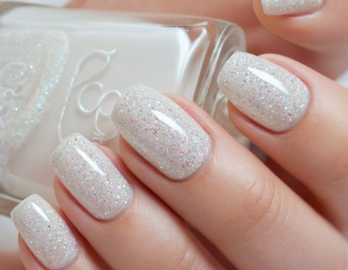 Minimalistische Designs für den Alltag - Weiße Nägel mit Glitzer: Trendige Nageldesigns für jeden Anlass