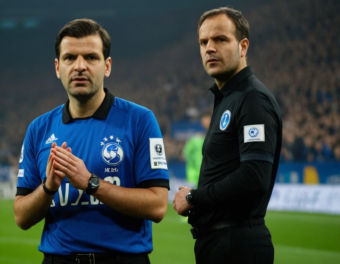 Schiedsrichter beobachtet das Spiel genau vor Ort - Aufstellungen: Teilnehmer des Spiels Schalke gegen Hannover 96 im Detail