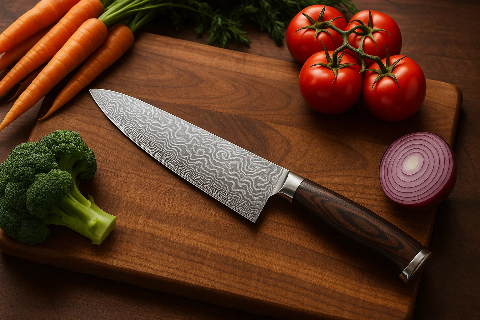 Damastmesser für Profiköche